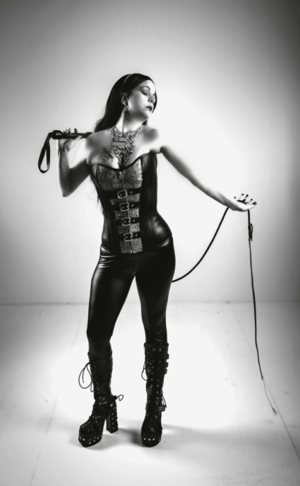 Scarlett with Whip Black and White